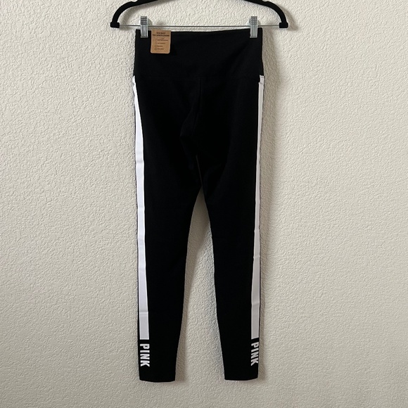 NWT PINK Victoria's Secret Leggings Women's Size Small Black and White - Picture 1 of 12